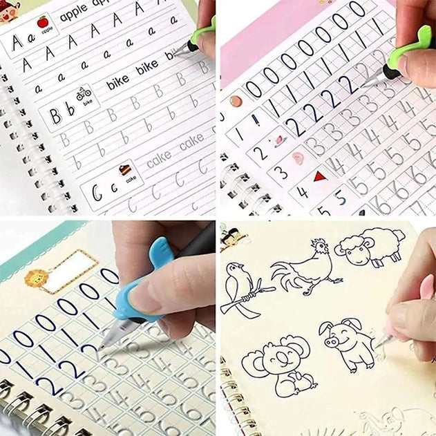 ✨ Magic Reusable Practice Copybook Set – Smart Learning Kit for Kids (10 Refills + Magic Pen) ✨