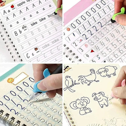 ✨ Magic Reusable Practice Copybook Set – Smart Learning Kit for Kids (10 Refills + Magic Pen) ✨